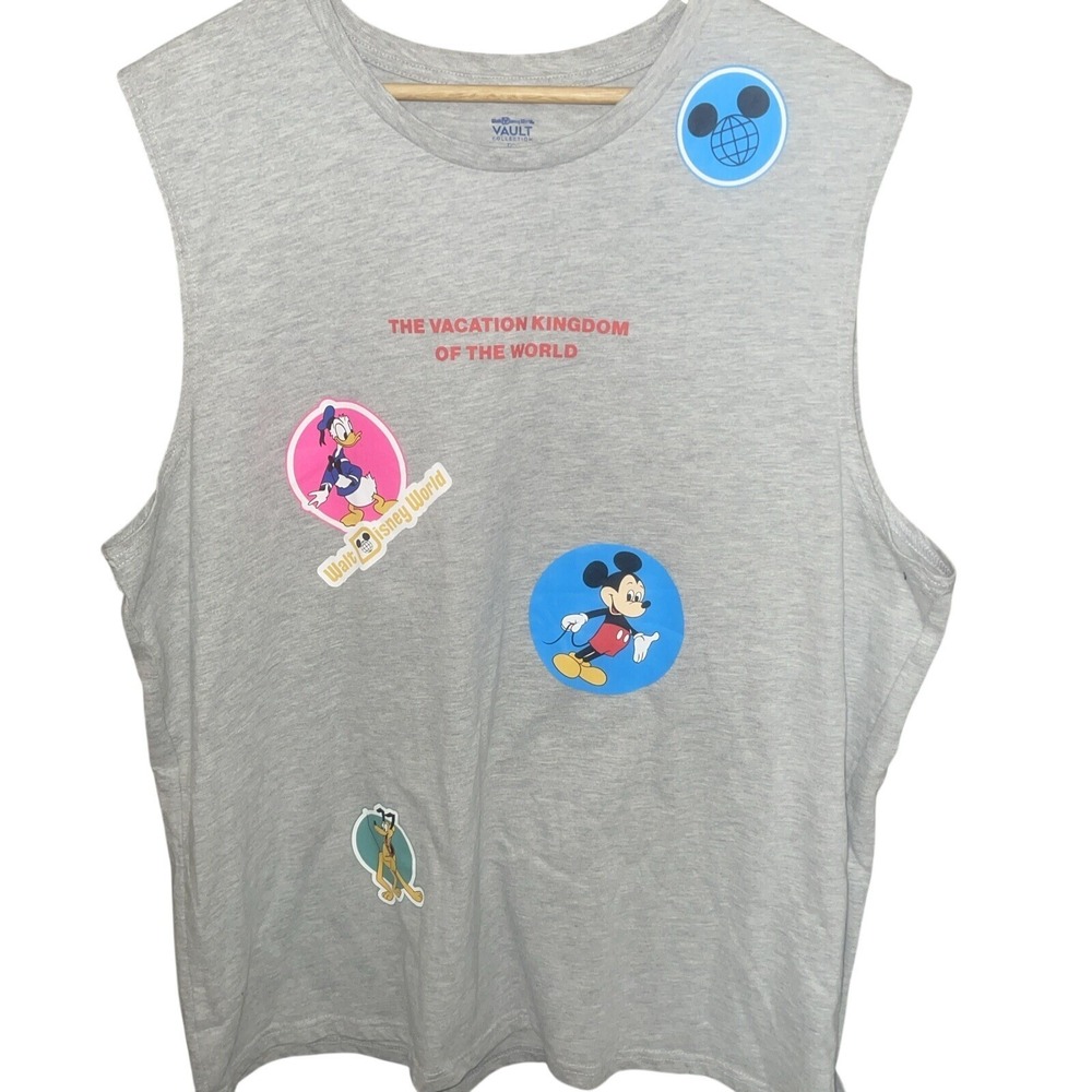 Walt Disney World Retro "Stickers" Sleeveless T-Shirt XL Vault Collection